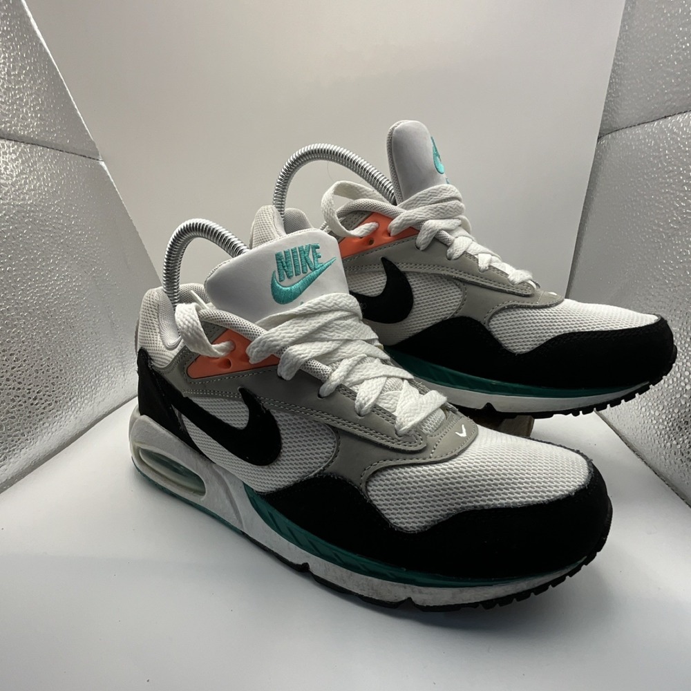 Nike Mesh Men's Athletic Sneaker White Black Teal Orange Low Top 511417-136